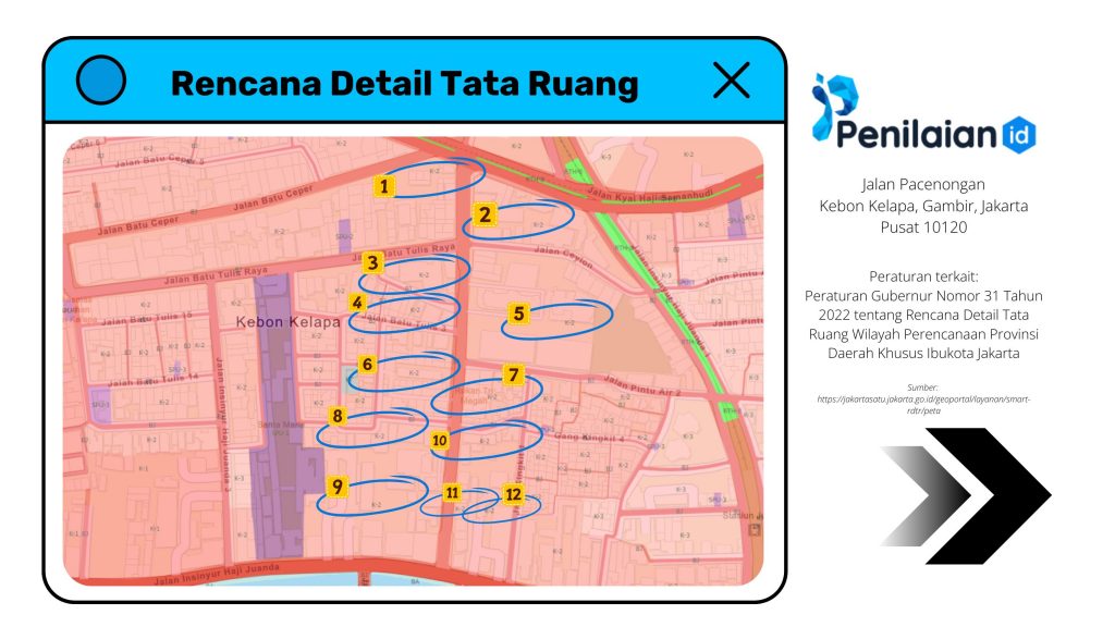 Peta dan RDTR Jalan Pacenongan