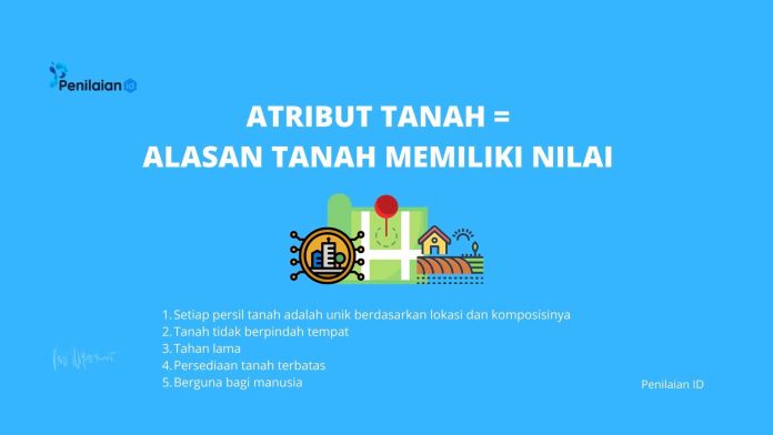 Atribut Tanah Atribut tanah = alasan tanah memiliki nilai